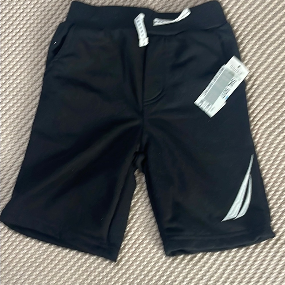 Black Athletic Shorts with Silver Accent